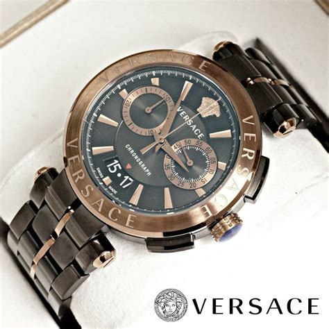 versace ve1d00619|Versace Men's Watch Aion Chronograph 45mm Grey VE1D00619.